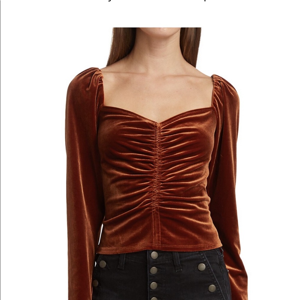 ASTR Ruched Velvet Top - NWT - Picture 4 of 6